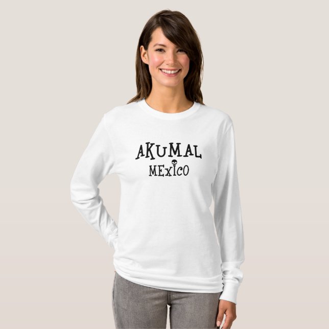 Camiseta Básica de Manga Longa - Akumal México Des (Frente Completa)