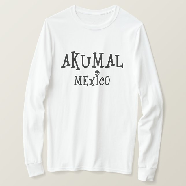 Camiseta Básica de Manga Longa - Akumal México Des (Frente do Design)