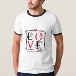 Camiseta Básica de Manga Longa com Tipografia de A