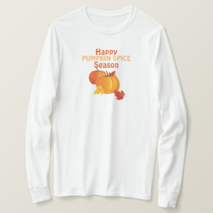 Camiseta Básica de Manga Longa Fall Pumpkin Spice