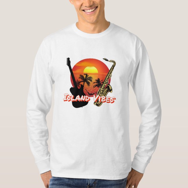 Camiseta Básica de Manga Longa Island Vibes (Frente)
