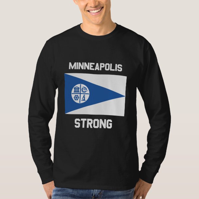 Camiseta Básica de Manga Longa Minneapolis Strong (Frente)