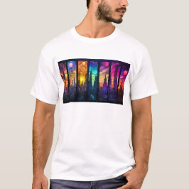 Camiseta básica de masculinos coloridos de tendênc