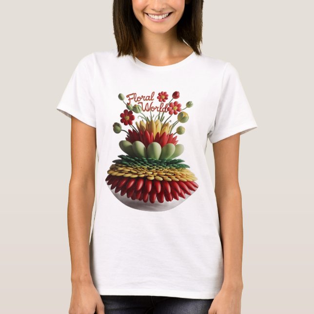 Camiseta Básica de Mulher Charm sem esforço (Frente)