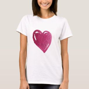 Camiseta básica de pintura feminina