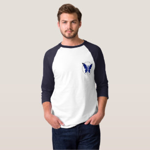 Camiseta básica de raglan, de 3/4 mangas, Blue Fae