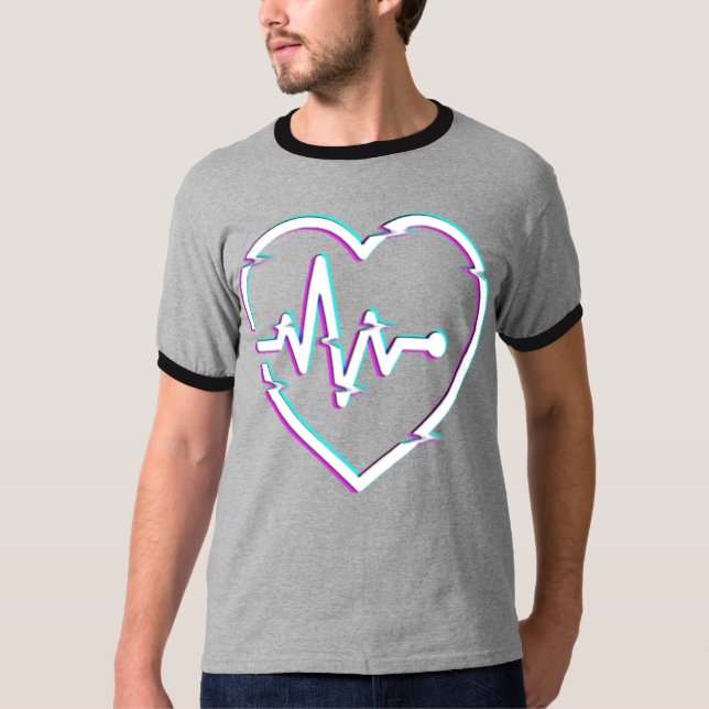 Camiseta Básica de Ringer dos Homens (Frente)