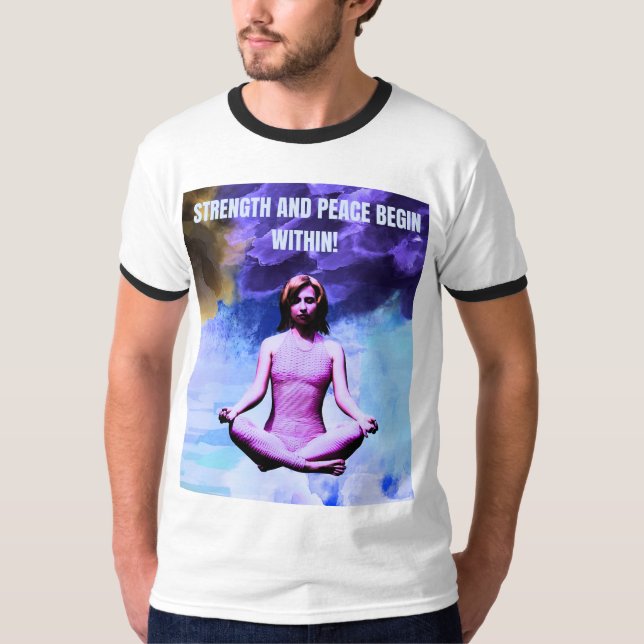 Camiseta Básica de Ringer Masculina da PEACE (Frente)