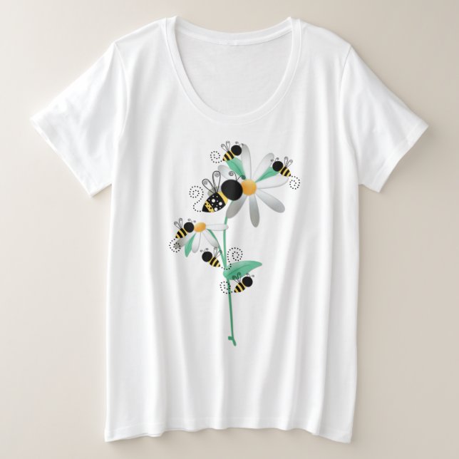 Camiseta básica de tamanho superior para mulheres (Frente do Design)