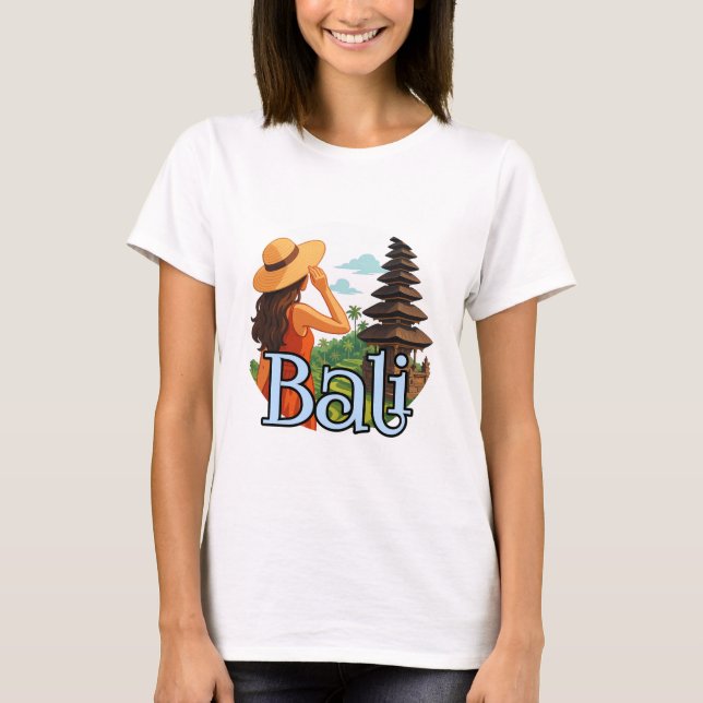 Camiseta básica de uso feminino (Frente)