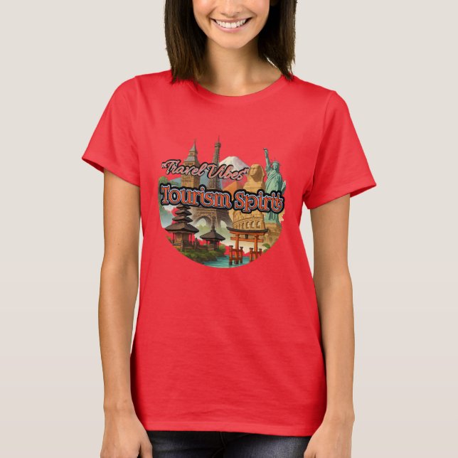 Camiseta básica de uso feminino (Frente)
