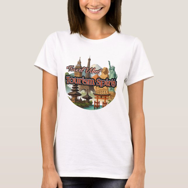 Camiseta básica de uso feminino (Frente)