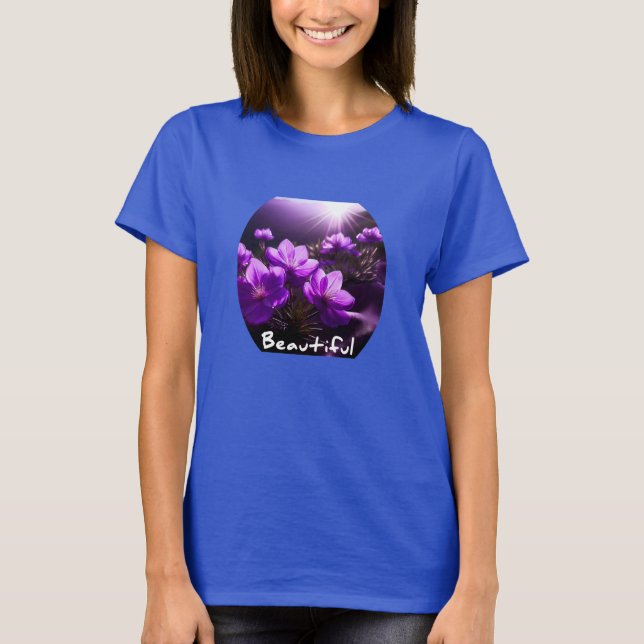 Camiseta básica de uso feminino (Frente)