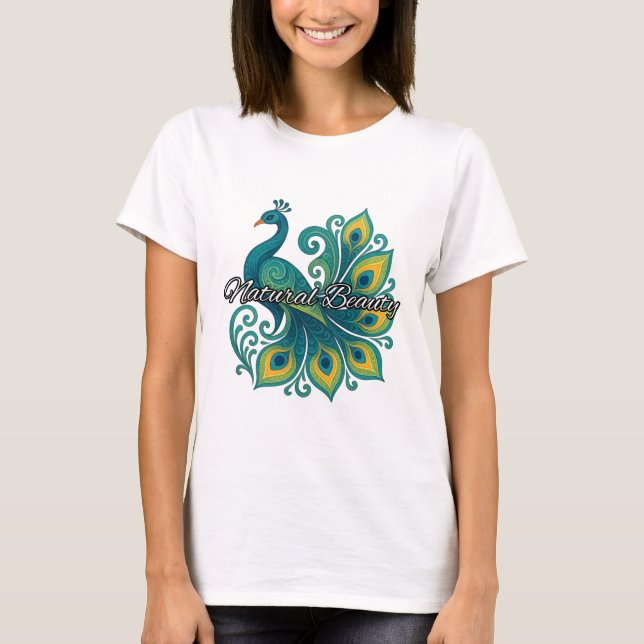 Camiseta básica de uso feminino (Frente)