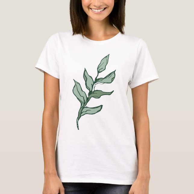 Camiseta básica de uso feminino (Frente)
