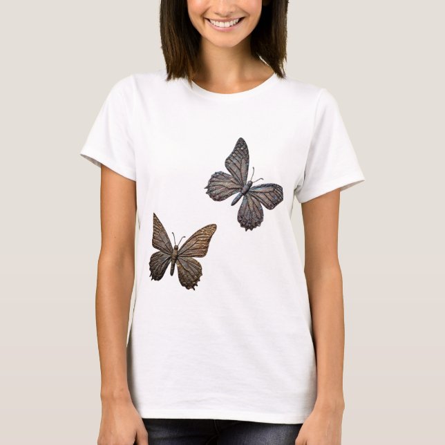 Camiseta básica de uso feminino (Frente)