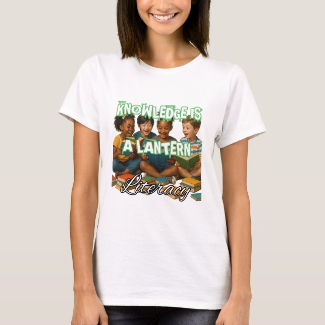 Camiseta básica de uso feminino (Frente)