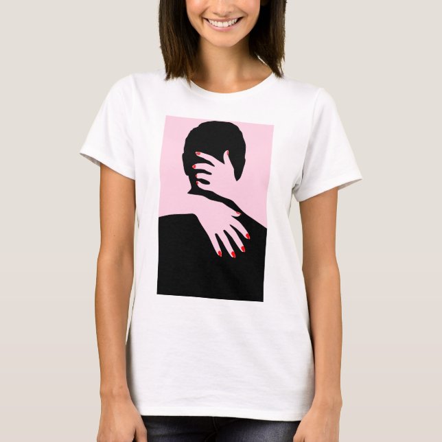 Camiseta básica de uso feminino (Frente)