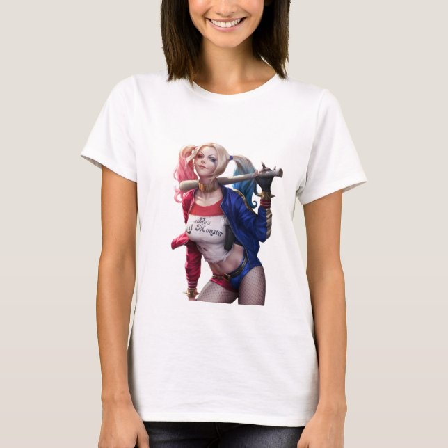 Camiseta básica de uso feminino (Frente)