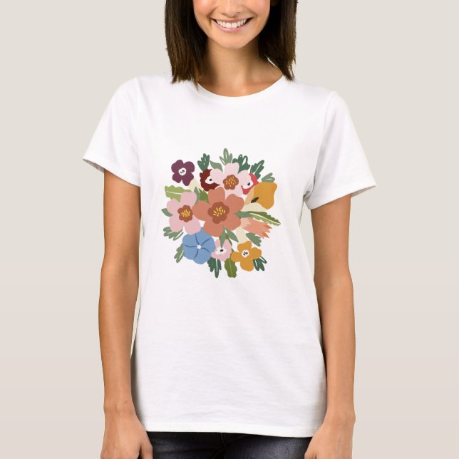 Camiseta básica de uso feminino (Frente)