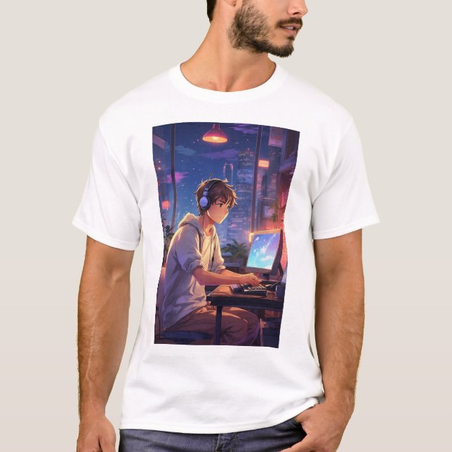 Camiseta básica de uso masculino (Frente)