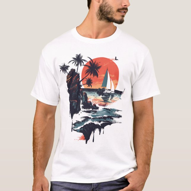 Camiseta básica de uso masculino (Frente)