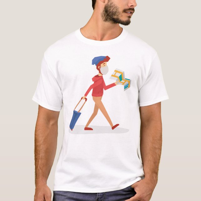Camiseta básica de uso masculino (Frente)