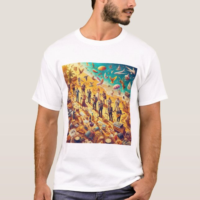 Camiseta básica de uso masculino (Frente)