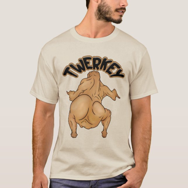 Camiseta Básica Dia de Ação de Graças Twerkey (Frente)