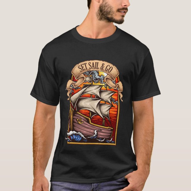 Camiseta Básica do Conjunto Escuro de Velas e Ir (Frente)