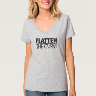 Camiseta básica do pescoço-V para mulheres