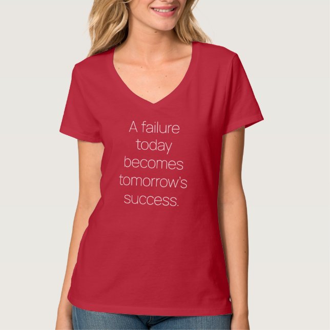 Camiseta básica do pescoço-voz das mulheres no suc (Frente)