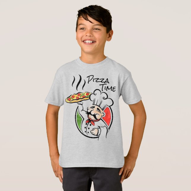 Camiseta Básica do Rapaz da Pizza (Frente Completa)