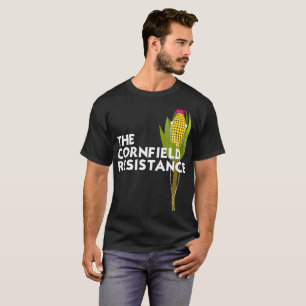 Camiseta básica escura, a resistência de Cornfield