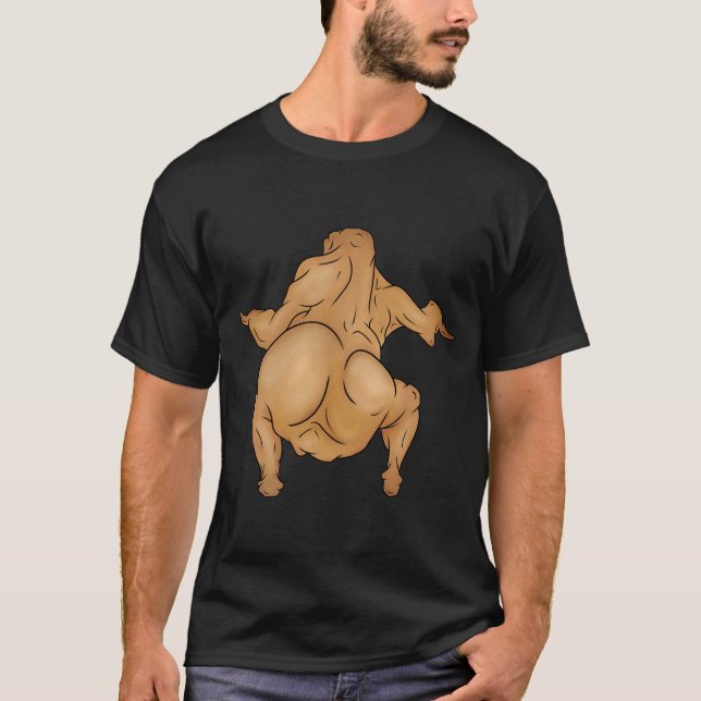 Camiseta Básica Escura de Ação de Graças Twerkey (Frente)