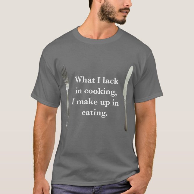 Camiseta Básica Escura de Cozinha & Comida (Frente)