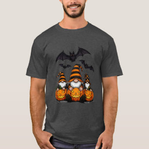 Camiseta Básica Escura de Gnome de Halloween
