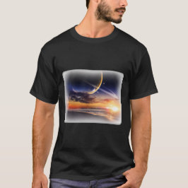 Camiseta Básica Escura Horizonte do Planeta Cósmic