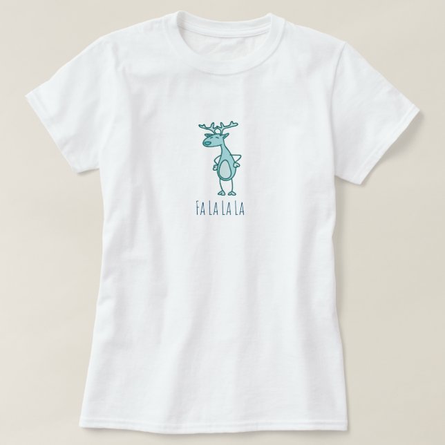 Camiseta Básica Fa La La Reindeer (Frente do Design)
