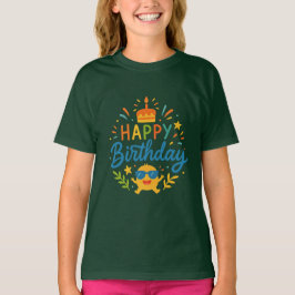 Camiseta Básica Feliz Aniversário Meninas Sol Cute