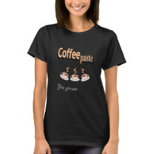 Camiseta básica feminina Café Pasta engraçada