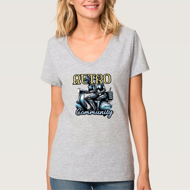 Camiseta Básica Feminina com Decote em V (Frente)