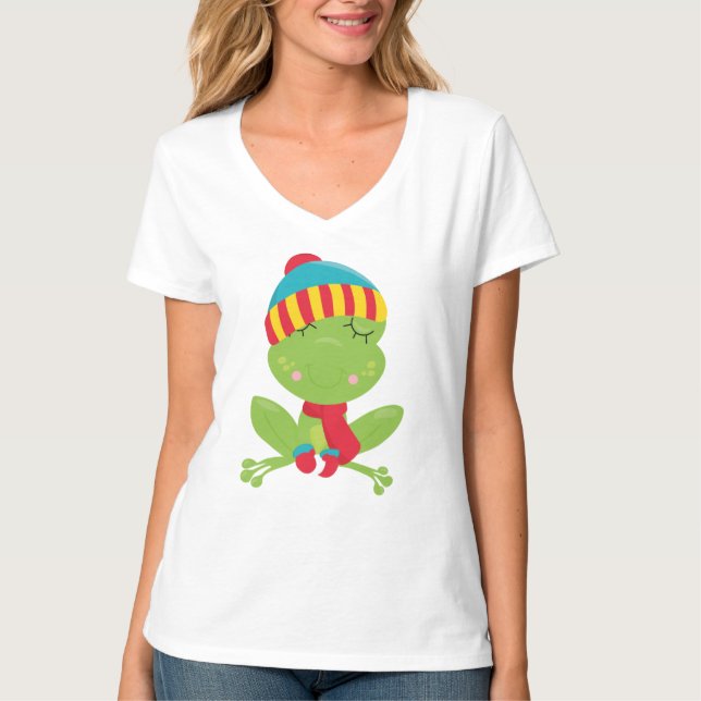 Camiseta Básica Feminina com Decote em V (Frente)