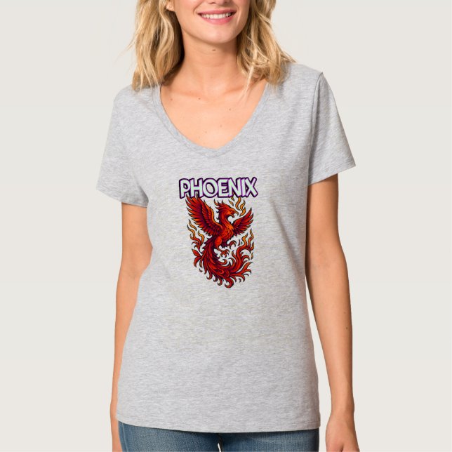 Camiseta Básica Feminina com Decote em V (Frente)