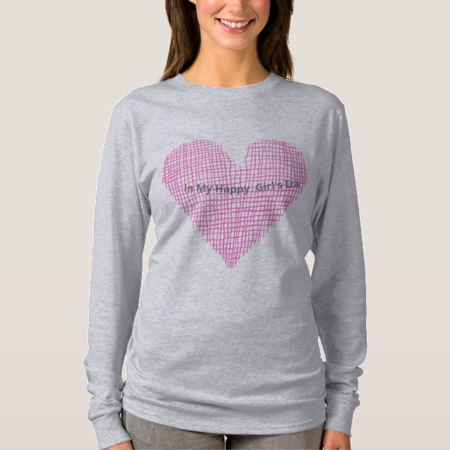 Camiseta básica feminina de manga comprida com era (Frente)