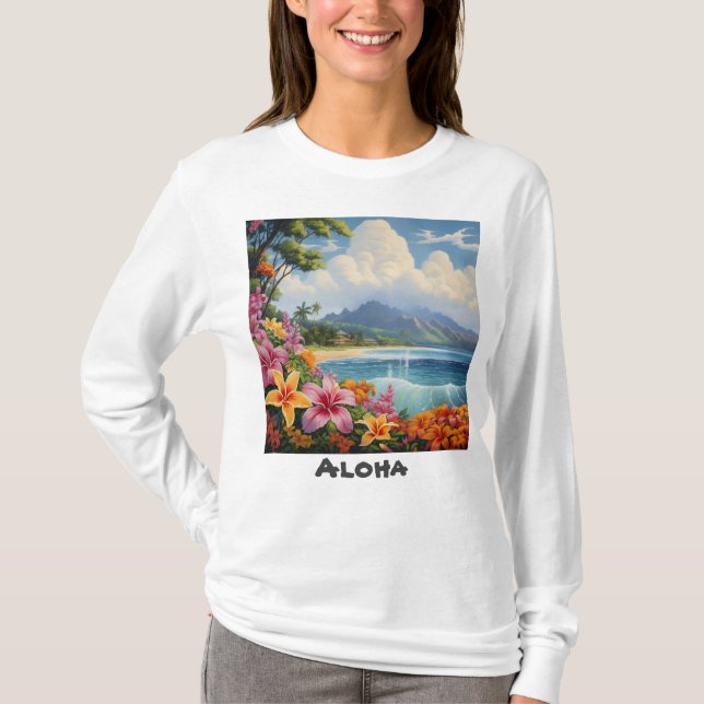 Camiseta Básica Feminina de Manga Longa (Frente)
