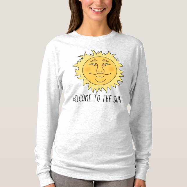 Camiseta Básica Feminina de Manga Longa Welcome Su (Frente)