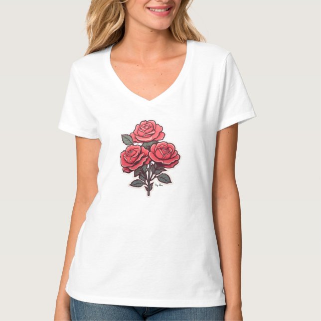 Camiseta Básica Feminina Decote V (Frente)