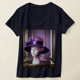 Camiseta Básica Feminina Decote V Melhor Mãe do Mu