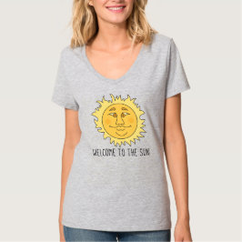 Camiseta Básica Feminina Decote V Welcome Sun